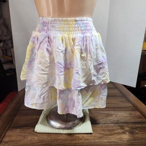 No Boundaries Yellow/Purple Mini Skirt Md